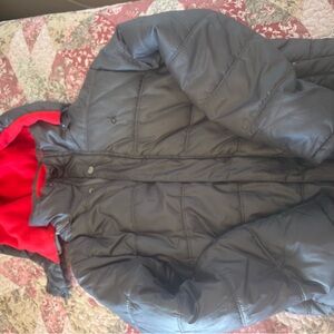 Calvin Klein Jeans Gray Jacket with Red Lining pre-owner almost new